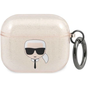 Hurtownia GSM - Etui Karl Lagerfeld KLA3UKHGD Apple AirPods 3 cover złoty/gold Glitter Karl`s Head - KLD750GLD - {ean13} - Hurt