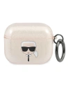 Etui Karl Lagerfeld KLA3UKHGD Apple AirPods 3 obal zlatý/gold Glitter Karlova hlava