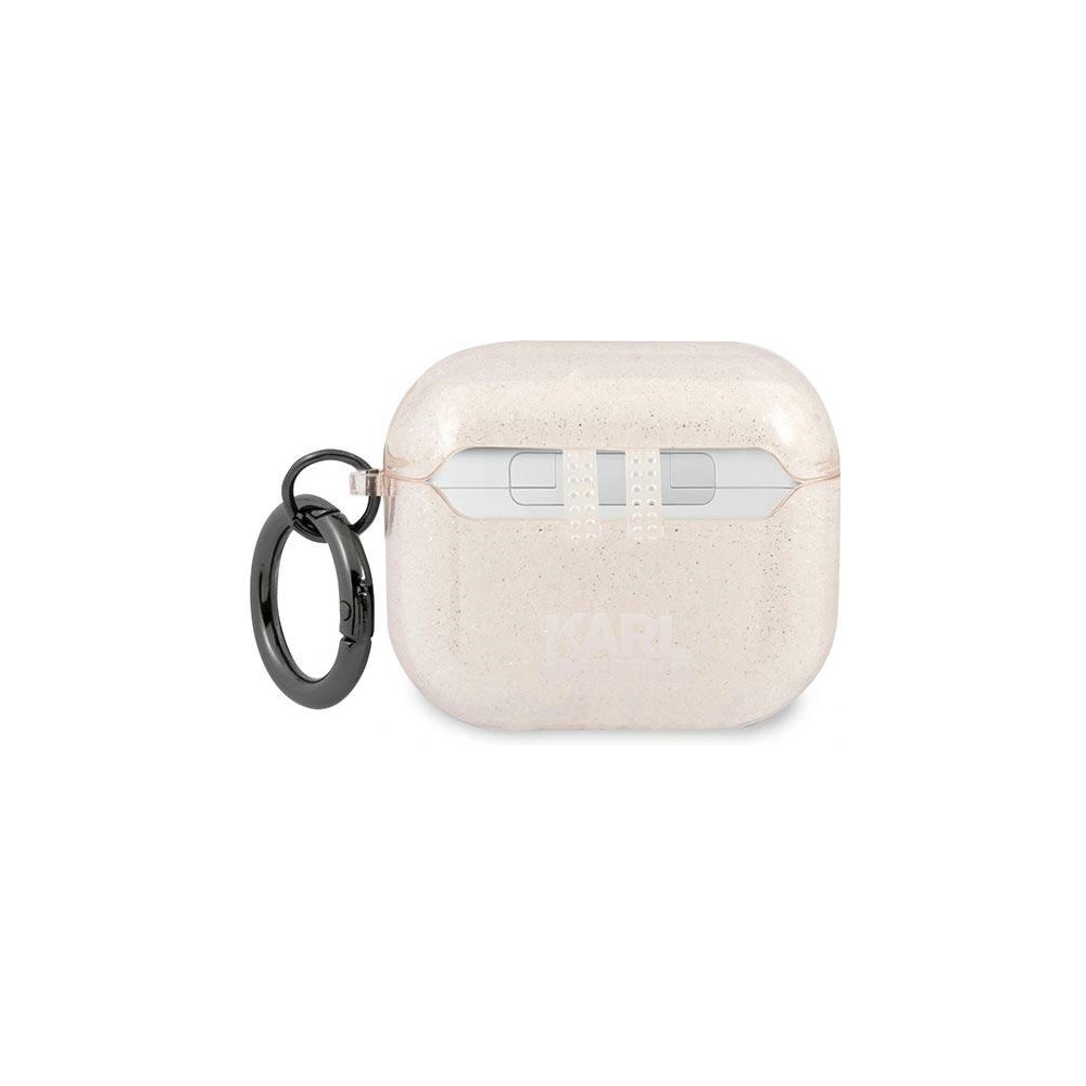 Hurtownia GSM - Etui Karl Lagerfeld KLA3UKHGD Apple AirPods 3 obal zlatý/gold Glitter Karlova hlava - KLD750GLD - {ean13} - Hurt