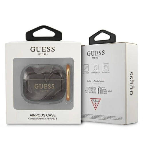 Etui Guess GUA3UNMK Apple AirPods 3 cover czarny/black Marble Collection