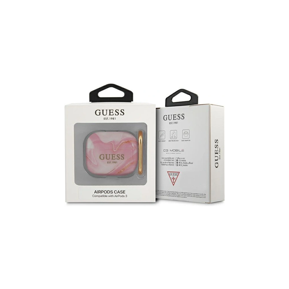 Wholesale Guess GUA3UNMP Apple AirPods 3 cover pink Marble Collection - GUE1407PNK - {ean13} - Hurt