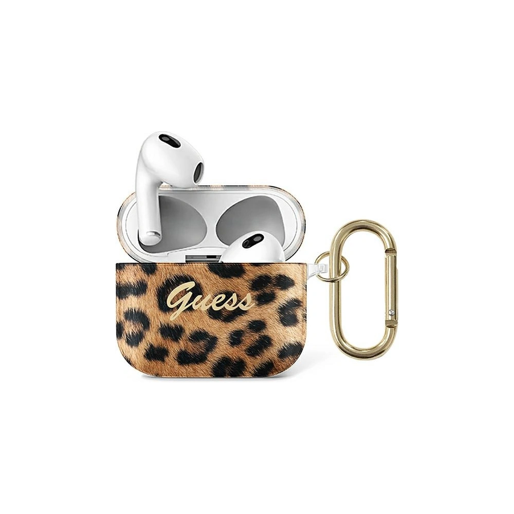 Hurtownia GSM - Etui Guess GUA3USLEO Apple AirPods 3 cover złoty/gold Leopard Collection - GUE1408GLD - {ean13} - Hurt
