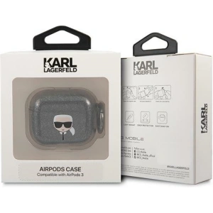 Hurtownia GSM - Etui Karl Lagerfeld KLA3UKHGK Apple AirPods 3 cover czarny/black Glitter Karl`s Head - KLD751BLK - {ean13} - Hurt