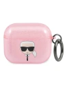 Etui Karl Lagerfeld KLA3UKHGP Apple AirPods 3 kryt růžový/pink Glitter Karlova hlava