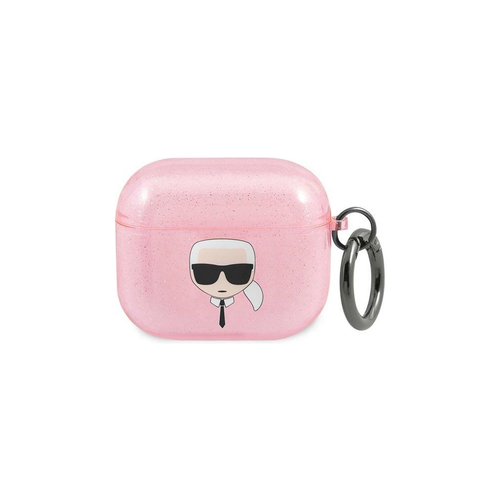 Wholesale Karl Lagerfeld KLA3UKHGP Apple AirPods 3 cover pink Glitter Karl`s Head - KLD752PNK - {ean13} - Hurt