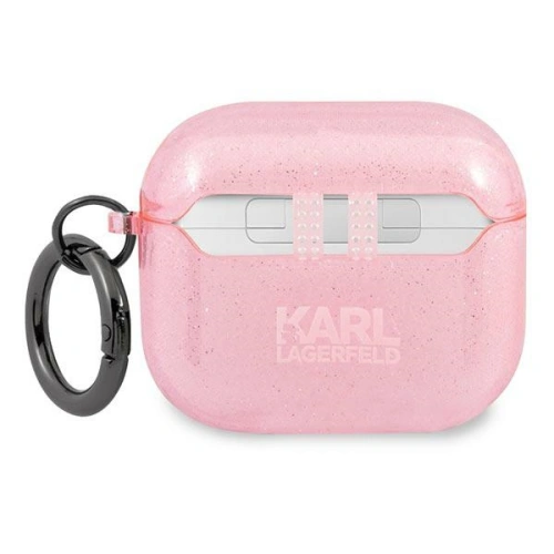 Etui Karl Lagerfeld KLA3UKHGP Apple AirPods 3 cover różowy/pink Glitter Karl`s Head