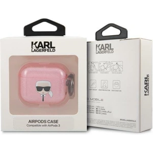 Hurtownia GSM - Etui Karl Lagerfeld KLA3UKHGP Apple AirPods 3 cover różowy/pink Glitter Karl`s Head - KLD752PNK - {ean13} - Hurt