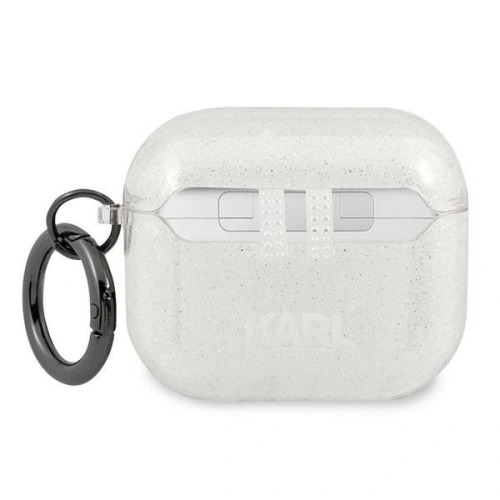 Etui Karl Lagerfeld KLA3UKHGS Apple AirPods 3 cover srebrny/silver Glitter Karl`s Head