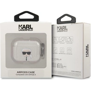 Hurtownia GSM - Etui Karl Lagerfeld KLA3UKHGS Apple AirPods 3 cover srebrny/silver Glitter Karl`s Head - KLD753SLV - {ean13} - Hurt