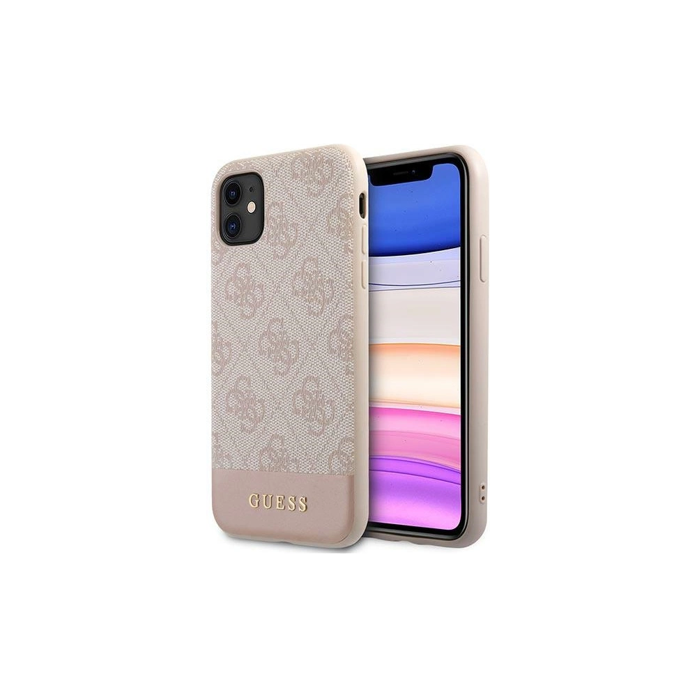 Hurtownia GSM - Etui Guess GUHCN61G4GLPI Apple iPhone 11 růžový/pink hard case 4G Stripe Collection - GUE1410PNK - {ean13} - Hurt