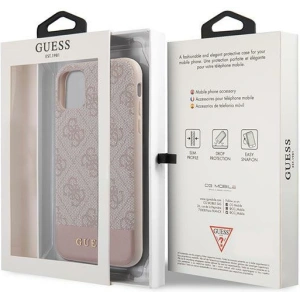 Hurtownia GSM - Etui Guess GUHCN61G4GLPI Apple iPhone 11 różowy/pink hard case 4G Stripe Collection - GUE1410PNK - {ean13} - Hurt