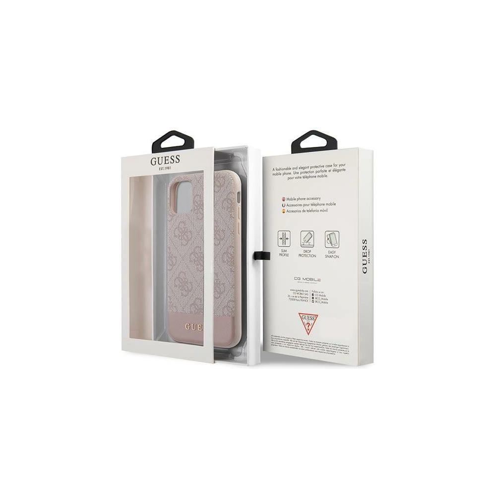 Hurtownia GSM - Etui Guess GUHCN61G4GLPI Apple iPhone 11 różowy/pink hard case 4G Stripe Collection - GUE1410PNK - {ean13} - Hurt