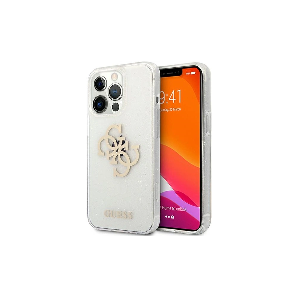 Etui Guess GUHCP13LPCUGL4GTR Apple iPhone 13 Pro transparent hard case Glitter 4G Big Logo