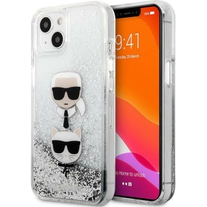 Etui Karl Lagerfeld KLHCP13SKICGLS Apple iPhone 13 mini srebrny/silver hardcase Liquid Glitter Karl&Choupette Head
