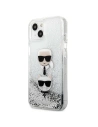 Wholesale Karl Lagerfeld KLHCP13SKICGLS Apple iPhone 13 mini silver hardcase Liquid Glitter Karl&Choupette Head - KLD764SLV - {ean13} - Hurt