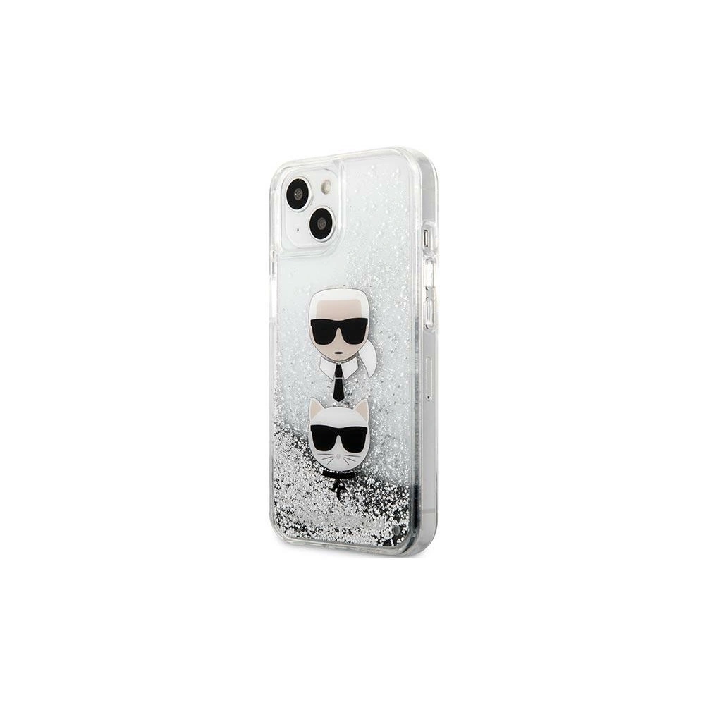 Hurtownia GSM - Etui Karl Lagerfeld KLHCP13SKICGLS Apple iPhone 13 mini srebrny/silver hardcase Liquid Glitter Karl&Choupette Head - KLD764SLV - {ean13} - Hurt