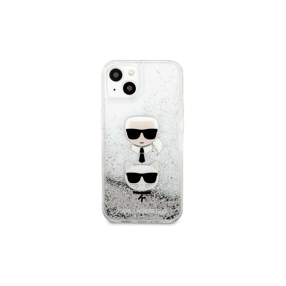 Hurtownia GSM - Etui Karl Lagerfeld KLHCP13SKICGLS Apple iPhone 13 mini srebrny/silver hardcase Liquid Glitter Karl&Choupette Head - KLD764SLV - {ean13} - Hurt