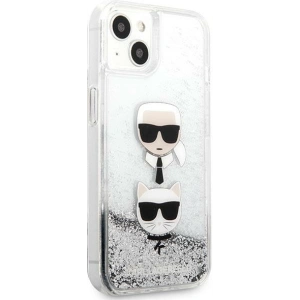 Hurtownia GSM - Etui Karl Lagerfeld KLHCP13SKICGLS Apple iPhone 13 mini srebrny/silver hardcase Liquid Glitter Karl&Choupette Head - KLD764SLV - {ean13} - Hurt