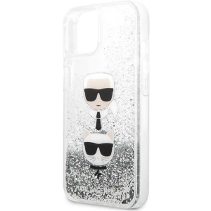 Hurtownia GSM - Etui Karl Lagerfeld KLHCP13SKICGLS Apple iPhone 13 mini srebrny/silver hardcase Liquid Glitter Karl&Choupette Head - KLD764SLV - {ean13} - Hurt