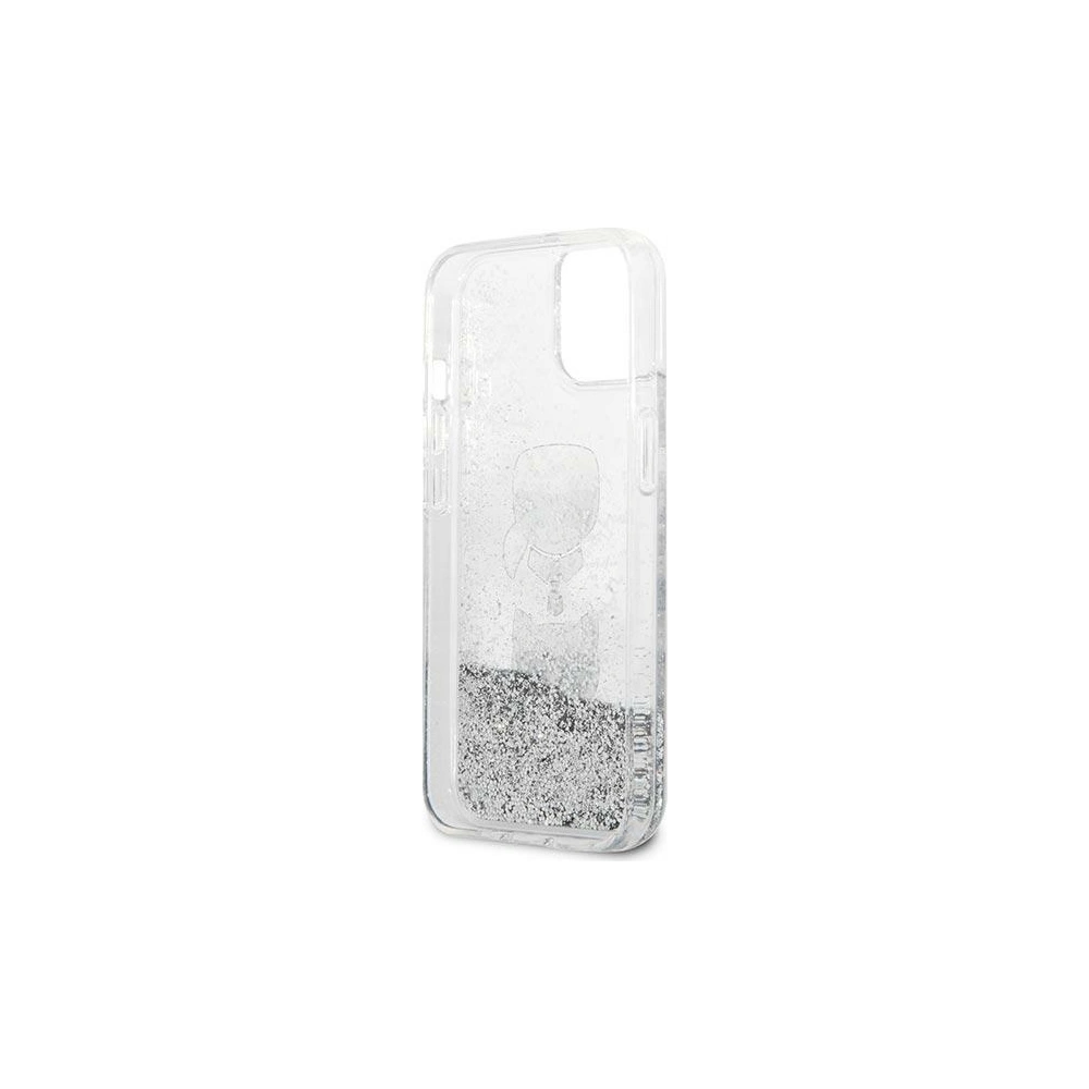 Hurtownia GSM - Etui Karl Lagerfeld KLHCP13SKICGLS Apple iPhone 13 mini srebrny/silver hardcase Liquid Glitter Karl&Choupette Head - KLD764SLV - {ean13} - Hurt