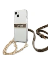 Hurtownia GSM - Etui Guess GUHCP13MKC4GBGO Apple iPhone 13 Průhledný tvrdý kryt 4G Hnědý pásek Zlatý řetěz - GUE1419CL - {ean13} - Hurt
