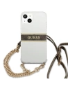 Wholesale Guess GUHCP13MKC4GBGO Apple iPhone 13 Transparent hardcase 4G Brown Strap Gold Chain - GUE1419CL - {ean13} - Hurt