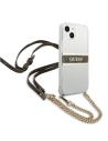 Wholesale Guess GUHCP13MKC4GBGO Apple iPhone 13 Transparent hardcase 4G Brown Strap Gold Chain - GUE1419CL - {ean13} - Hurt
