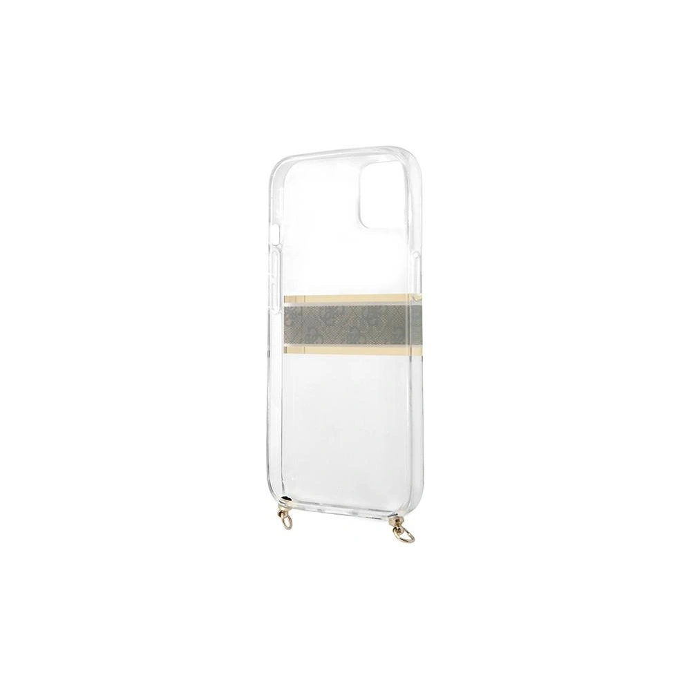 Wholesale Guess GUHCP13MKC4GBGO Apple iPhone 13 Transparent hardcase 4G Brown Strap Gold Chain - GUE1419CL - {ean13} - Hurt