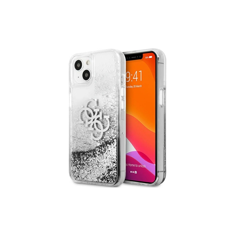 Hurtownia GSM - Etui Guess GUHCP13MLG4GSI Apple iPhone 13 srebrny/silver hardcase 4G Big Liquid Glitter - GUE1423SLV - {ean13} - Hurt