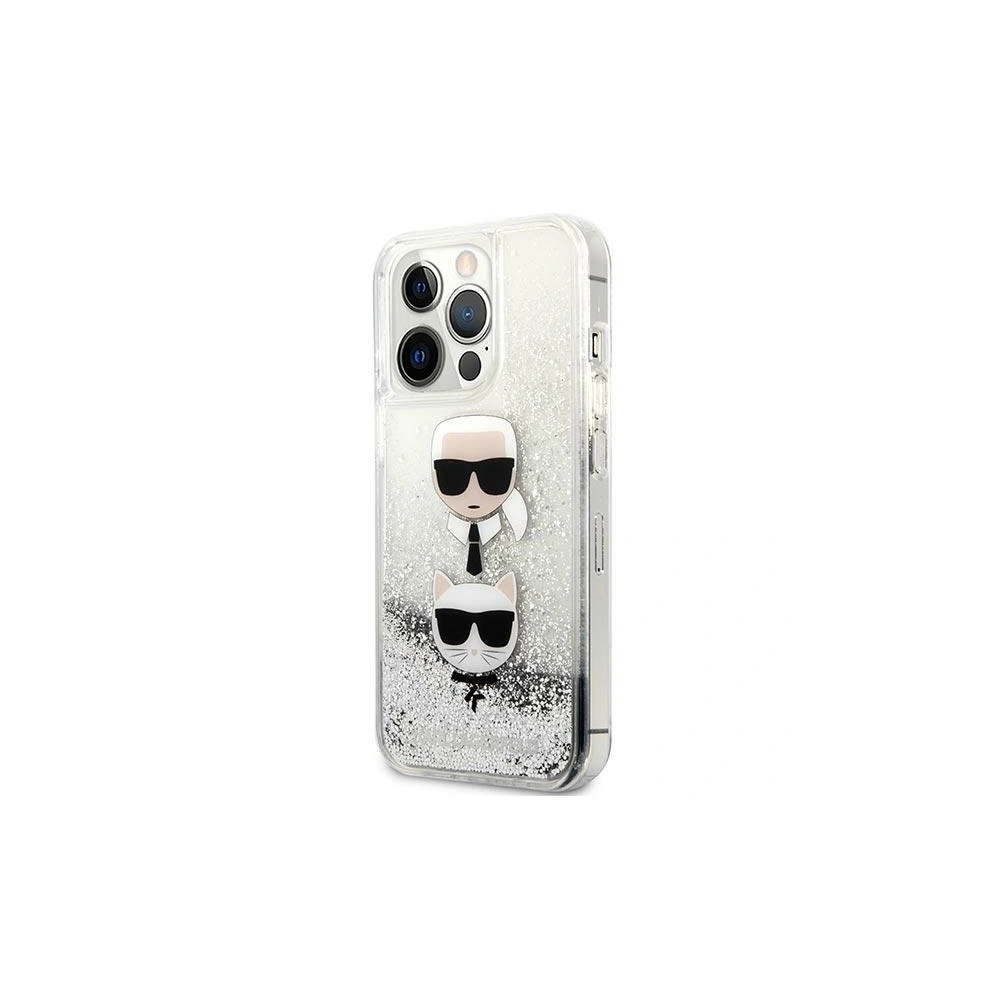 Hurtownia GSM - Etui Karl Lagerfeld KLHCP13XKICGLS Apple iPhone 13 Pro Max srebrny/silver hardcase Liquid Glitter Karl&Choupette Head - KLD767SLV - {ean13} - Hurt