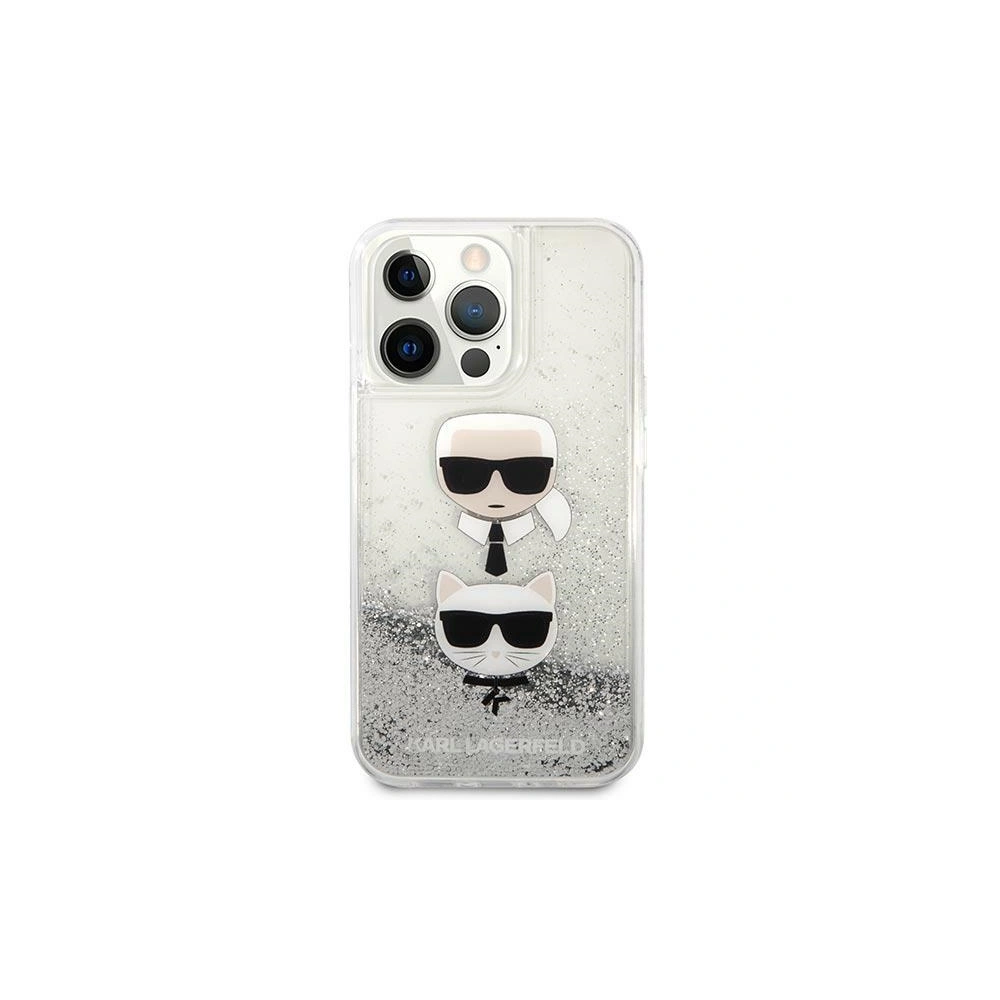 Hurtownia GSM - Etui Karl Lagerfeld KLHCP13XKICGLS Apple iPhone 13 Pro Max srebrny/silver hardcase Liquid Glitter Karl&Choupette Head - KLD767SLV - {ean13} - Hurt