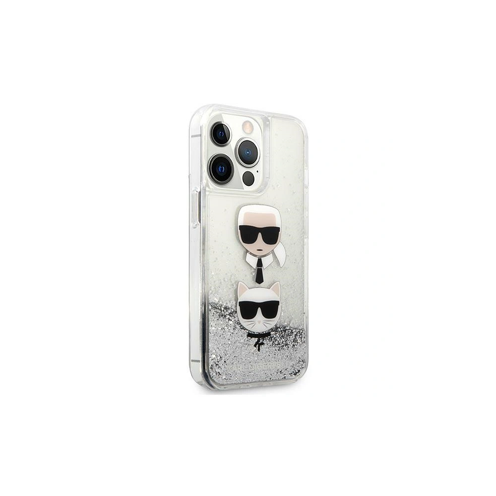 Hurtownia GSM - Etui Karl Lagerfeld KLHCP13XKICGLS Apple iPhone 13 Pro Max srebrny/silver hardcase Liquid Glitter Karl&Choupette Head - KLD767SLV - {ean13} - Hurt