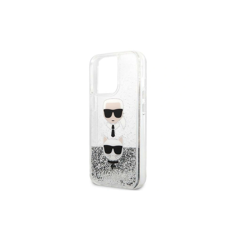 Hurtownia GSM - Etui Karl Lagerfeld KLHCP13XKICGLS Apple iPhone 13 Pro Max srebrny/silver hardcase Liquid Glitter Karl&Choupette Head - KLD767SLV - {ean13} - Hurt