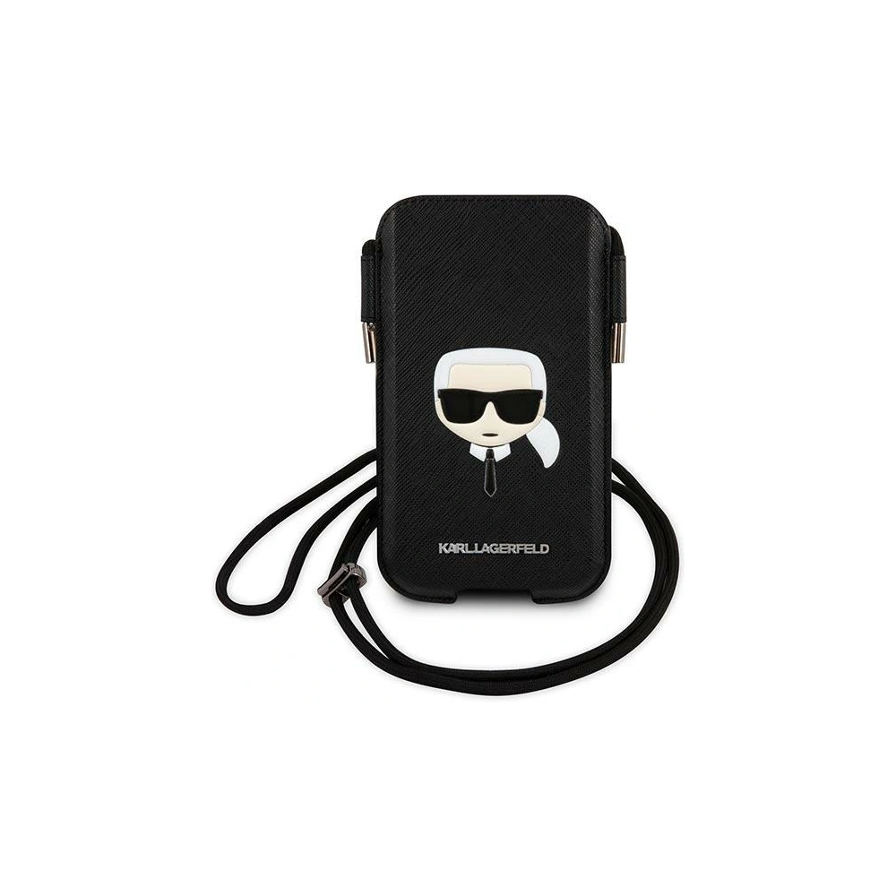 Hurtownia GSM - Torebka Karl Lagerfeld KLHCP12LOPHKHK 6,7 cala czarny/black hardcase Saffiano Ikonik Karl`s Head - KLD768BLK - {ean13} - Hurt