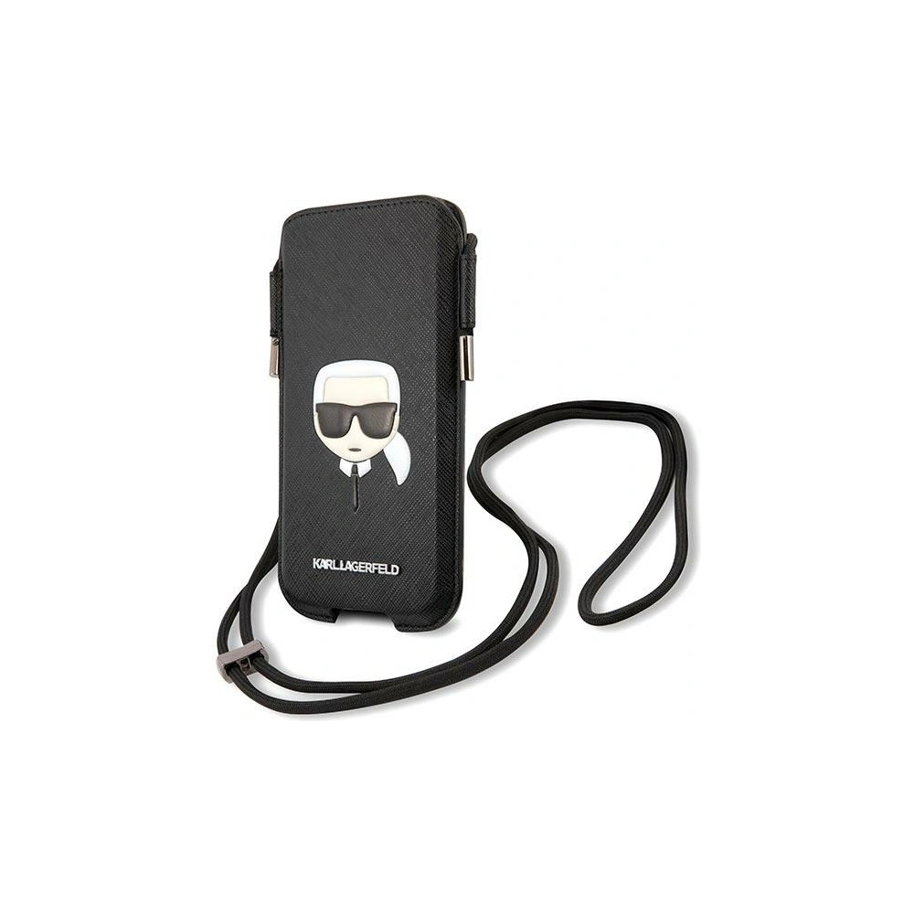 Hurtownia GSM - Torebka Karl Lagerfeld KLHCP12LOPHKHK 6,7 cala czarny/black hardcase Saffiano Ikonik Karl`s Head - KLD768BLK - {ean13} - Hurt