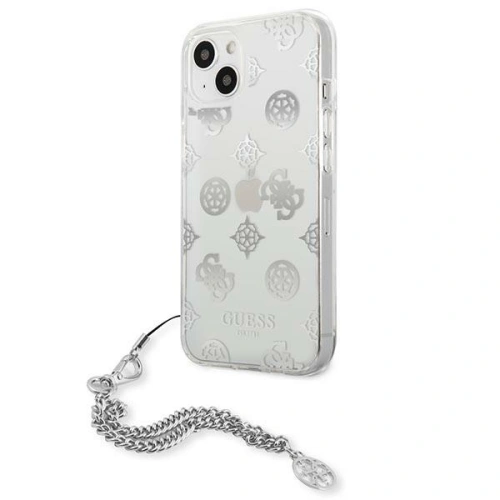 Etui Guess GUHCP13SKSPESI Apple iPhone 13 mini srebrny/silver hardcase Peony Chain Collection