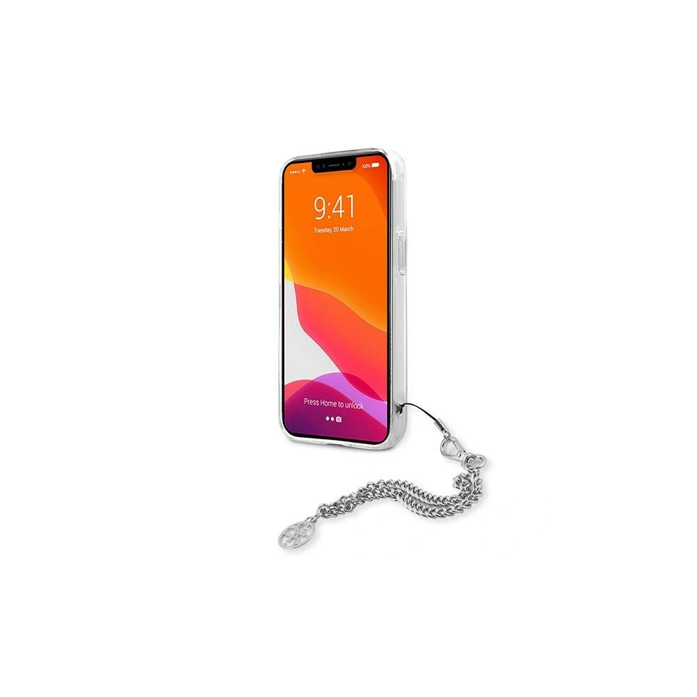 Hurtownia GSM - Etui Guess GUHCP13SKSPESI Apple iPhone 13 mini srebrny/silver hardcase Peony Chain Collection - GUE1428SLV - {ean13} - Hurt