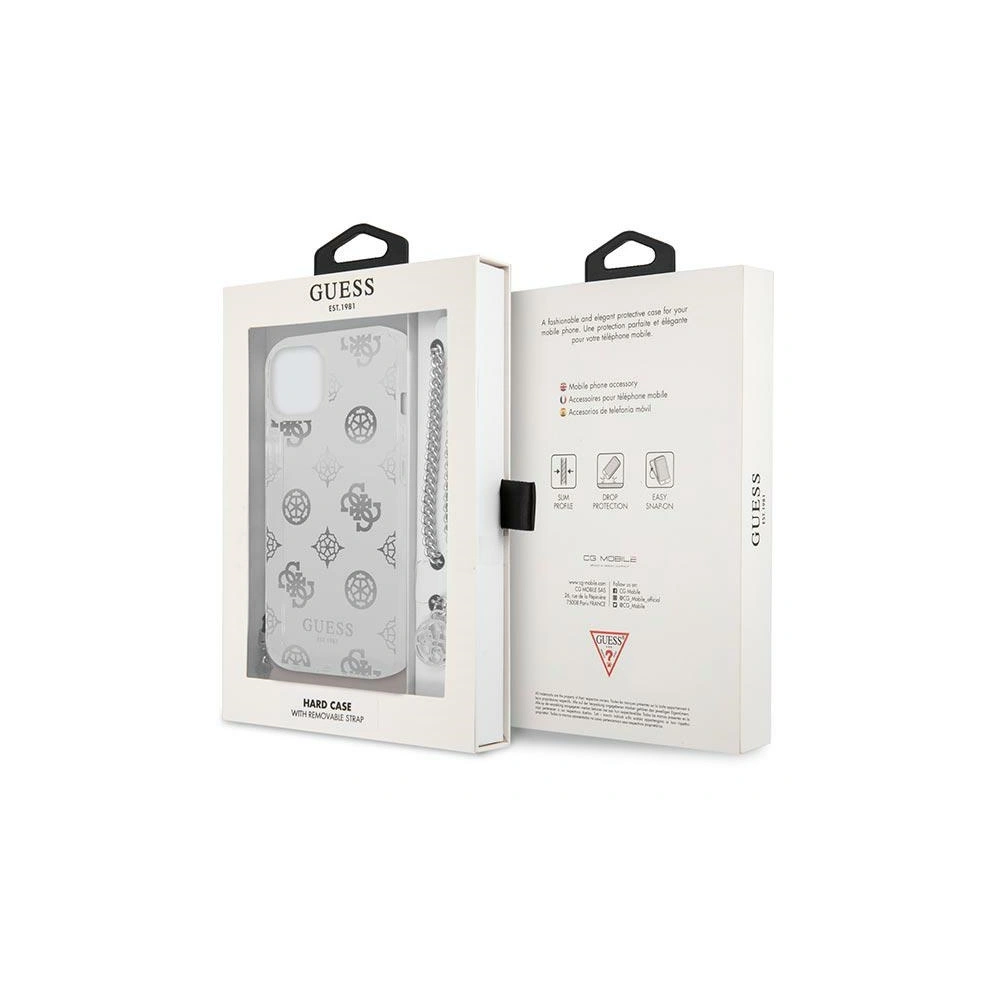 Wholesale Guess GUHCP13SKSPESI Apple iPhone 13 mini silver hardcase Peony Chain Collection - GUE1428SLV - {ean13} - Hurt