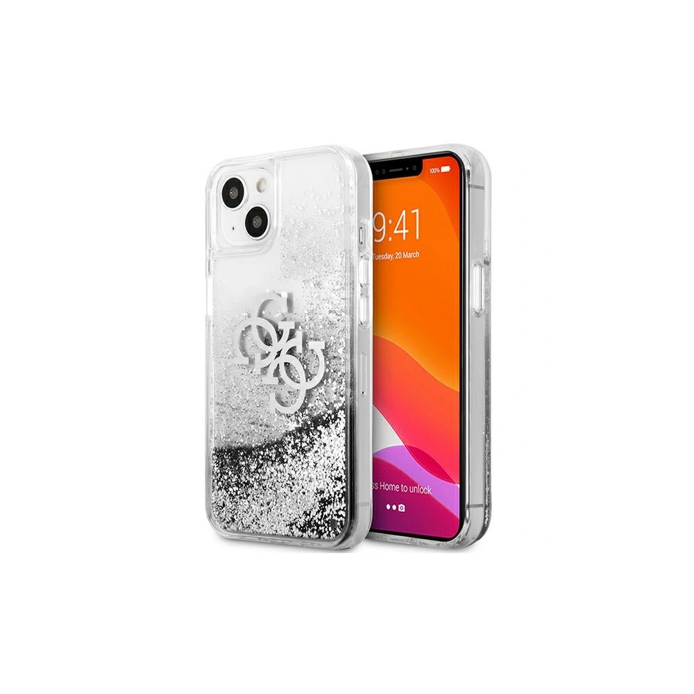 Hurtownia GSM - Etui Guess GUHCP13SLG4GSI Apple iPhone 13 mini srebrny/silver hardcase 4G Big Liquid Glitter - GUE1430SLV - {ean13} - Hurt