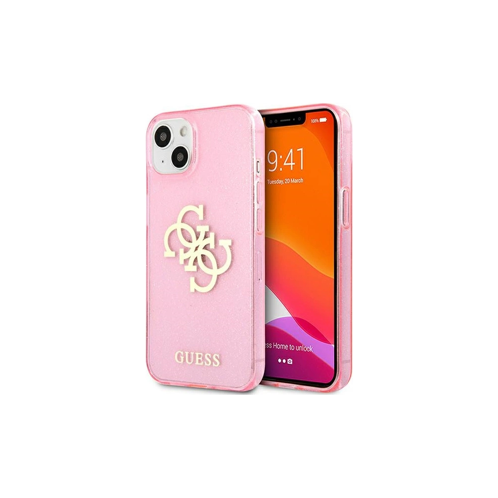 Hurtownia GSM - Etui Guess GUHCP13SPCUGL4GPI Apple iPhone 13 mini różowy/pink hard case Glitter 4G Big Logo - GUE1431PNK - {ean13} - Hurt