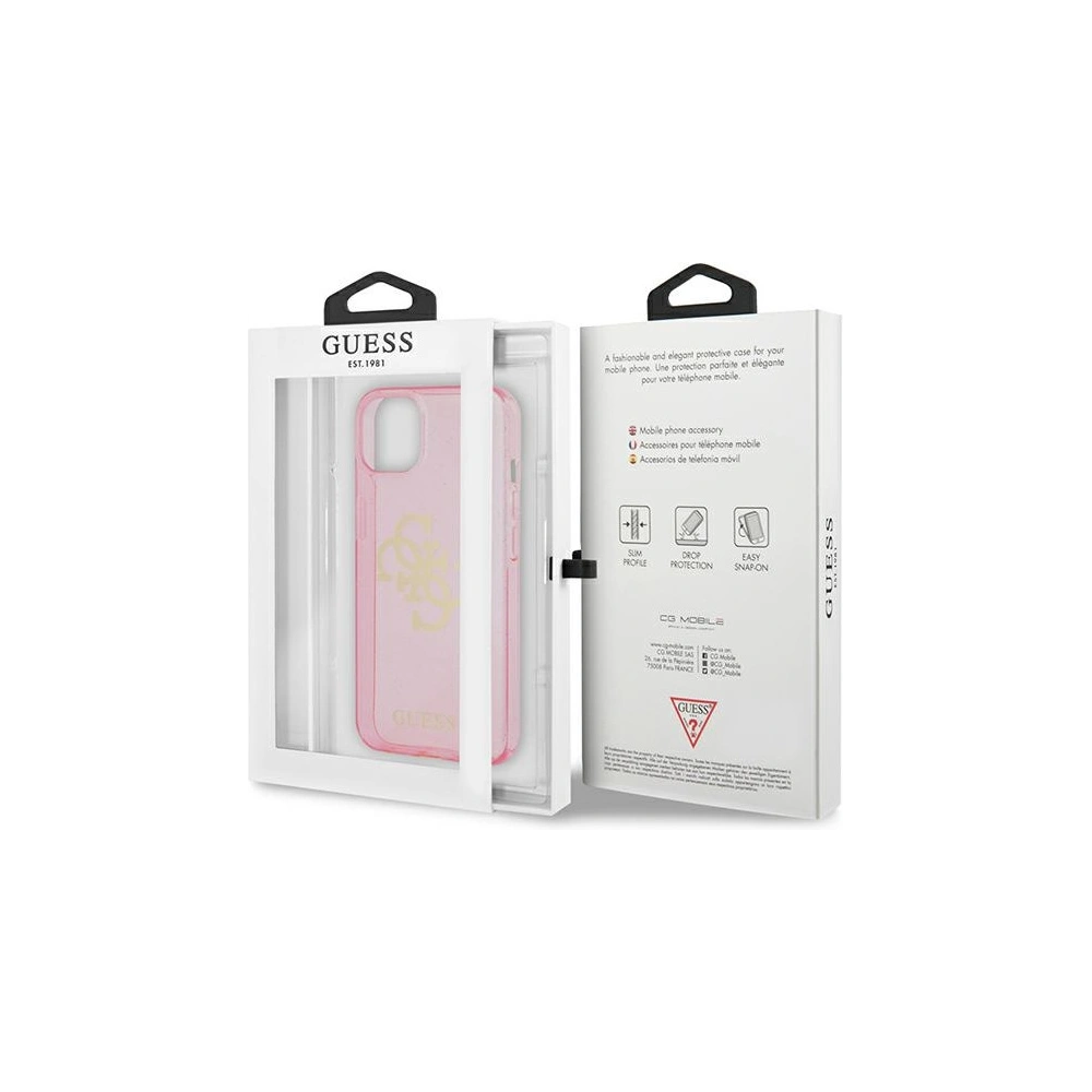Hurtownia GSM - Etui Guess GUHCP13SPCUGL4GPI Apple iPhone 13 mini różowy/pink hard case Glitter 4G Big Logo - GUE1431PNK - {ean13} - Hurt