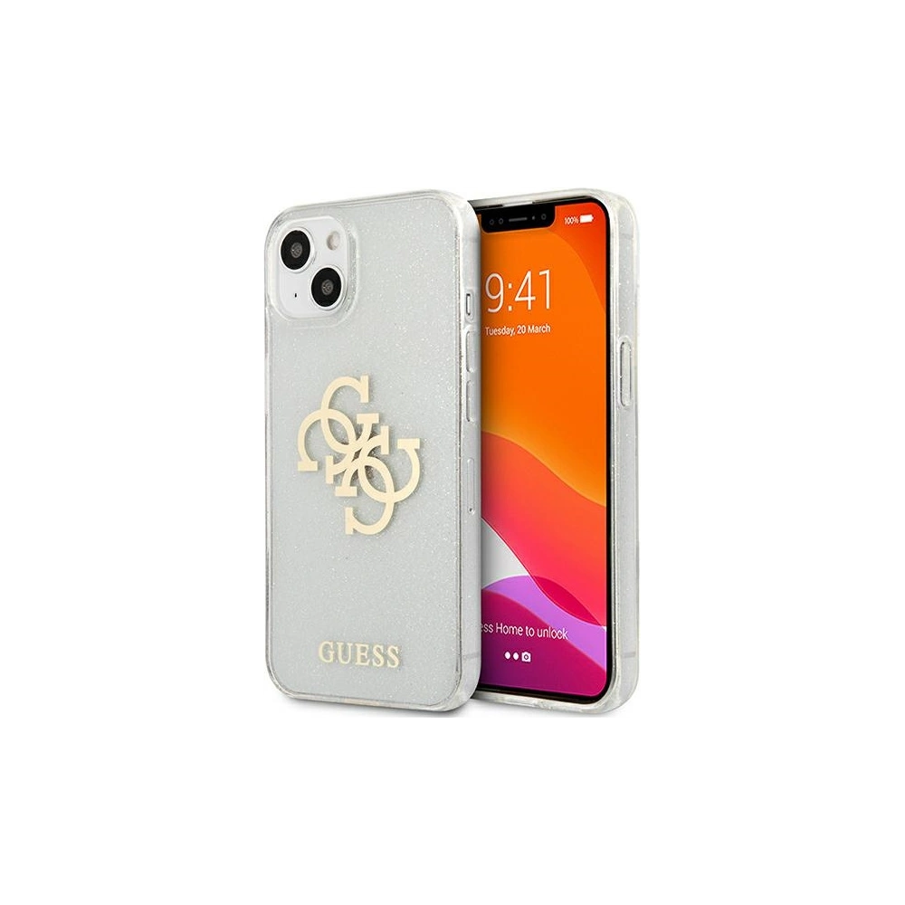 Hurtownia GSM - Etui Guess GUHCP13SPCUGL4GTR Apple iPhone 13 mini transparent hard case Glitter 4G Big Logo - GUE1432CL - {ean13} - Hurt