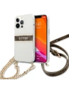 Etui Guess GUHCP13XKC4GBGO Apple iPhone 13 Pro Max Transparent hardcase 4G Brown Strap Gold Chain
