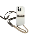 Hurtownia GSM - Etui Guess GUHCP13XKC4GBGO Apple iPhone 13 Pro Max transparentní tvrdý obal 4G hnědý popruh zlatý řetěz - GUE1433CL - {ean13} - Hurt