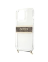 Hurtownia GSM - Etui Guess GUHCP13XKC4GBGO Apple iPhone 13 Pro Max transparentní tvrdý obal 4G hnědý popruh zlatý řetěz - GUE1433CL - {ean13} - Hurt