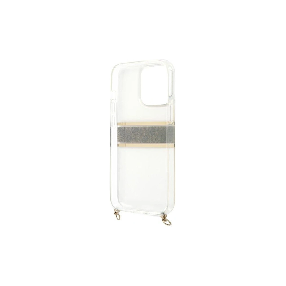 Wholesale Guess GUHCP13XKC4GBGO Apple iPhone 13 Pro Max Transparent hardcase 4G Brown Strap Gold Chain - GUE1433CL - {ean13} - Hurt