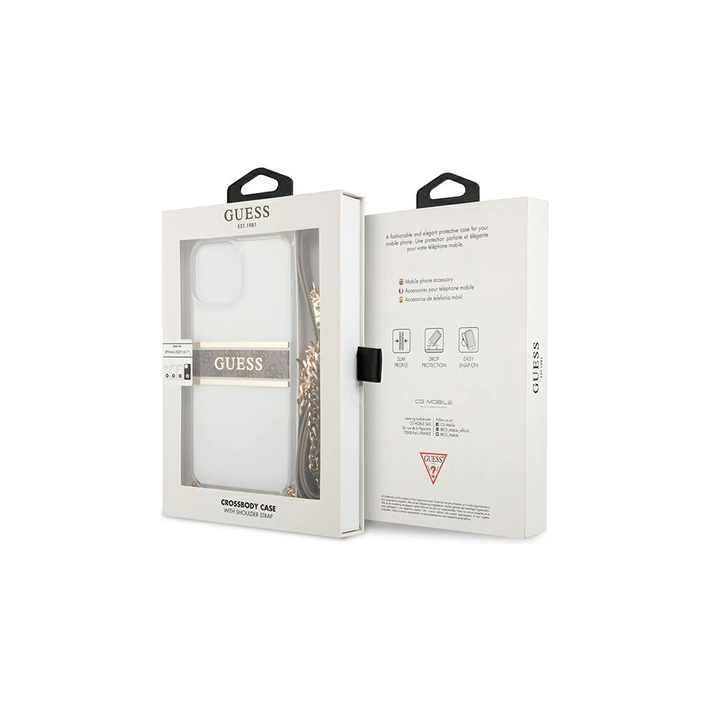 Hurtownia GSM - Etui Guess GUHCP13XKC4GBGO Apple iPhone 13 Pro Max Transparent hardcase 4G Brown Strap Gold Chain - GUE1433CL - {ean13} - Hurt