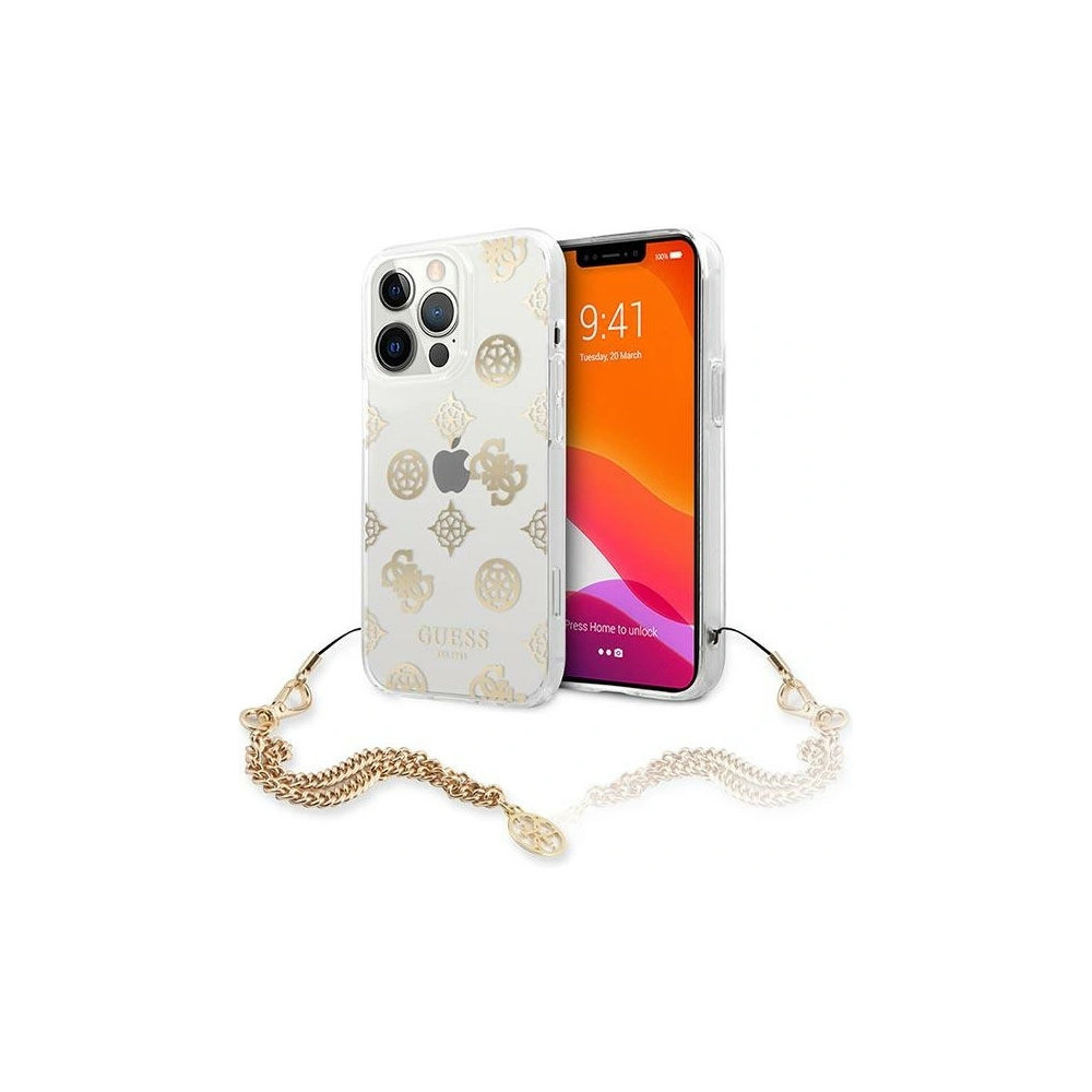 Hurtownia GSM - Etui Guess GUHCP13XKSPEGO Apple iPhone 13 Pro Max zlatý/gold hardcase Peony Chain Collection - GUE1434GLD - {ean13} - Hurt