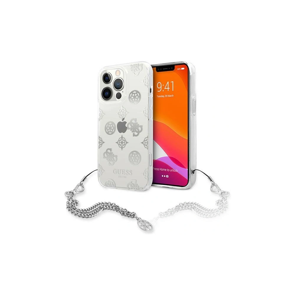 Hurtownia GSM - Etui Guess GUHCP13XKSPESI Apple iPhone 13 Pro Max stříbrný/silver hardcase Peony Chain Collection - GUE1435SLV - {ean13} - Hurt