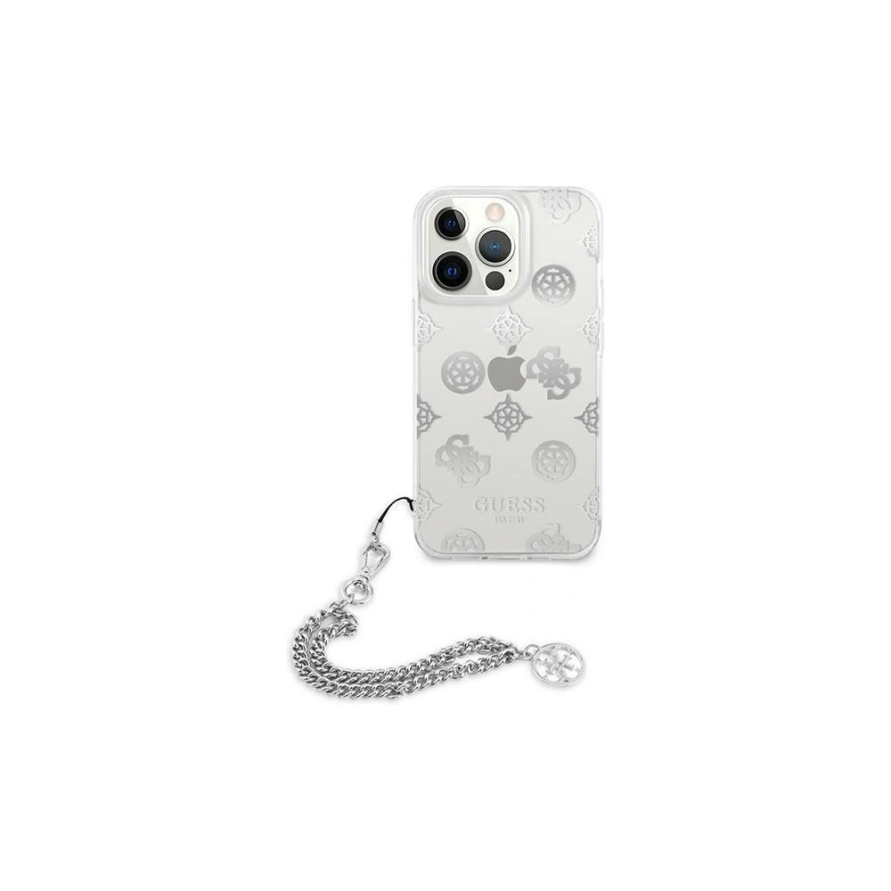 Wholesale Guess GUHCP13XKSPESI Apple iPhone 13 Pro Max silver hardcase Peony Chain Collection - GUE1435SLV - {ean13} - Hurt